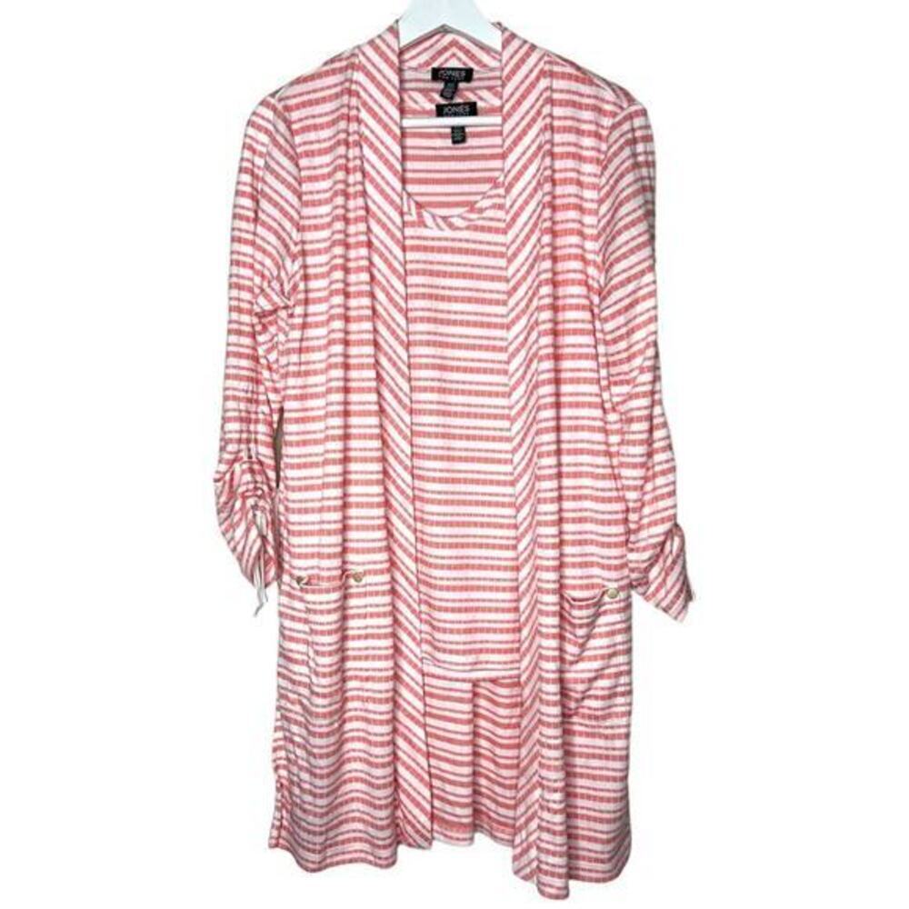 JONES‎ New York Striped Cardigan and Top Two Piece Set Size Medium
